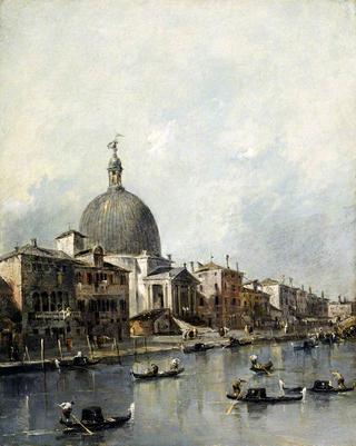 威尼斯大运河上的圣西蒙尼短笛教堂