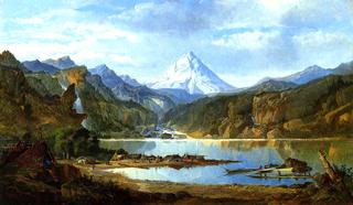 Mountain Landscape with Indians