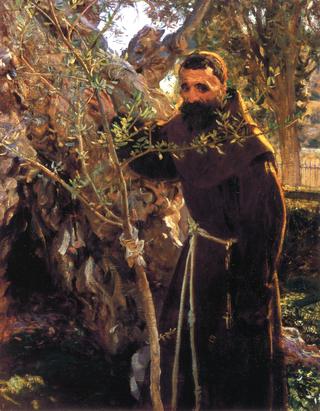 Franciscan Monk in the Garden of Gethsemane