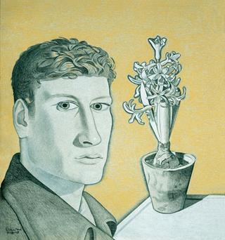 Self Portrait with Hyacinth in a Pot