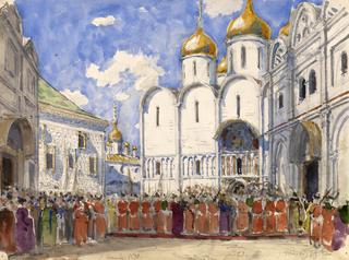 Set Design for the Coronation Scene from "Boris Godunov"