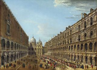 The departure of the nuncio Stoppani from the Doge's Palace after his audience