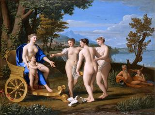 A Classical Landscape with Venus and Cupid Accompagnied by the Three Graces