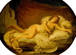 Woman Reclining in a Bed