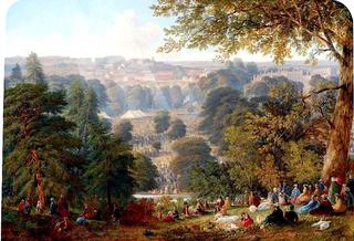 1859年，达勒姆郡奥克兰公园的花展