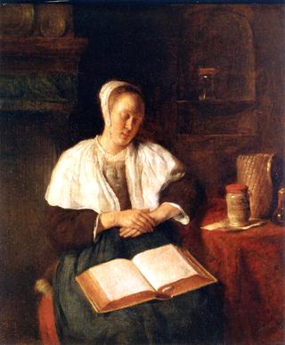 A Woman Asleep with a book on Her Lap