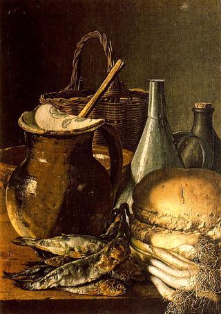 Still-life with Fish, Onions and Bread