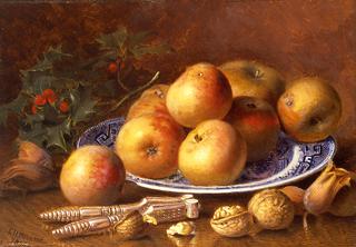 Still Life with Apples and Holly