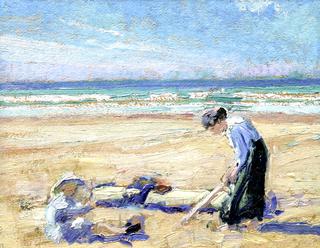 Esther and Marjorie Lismer on the Beach