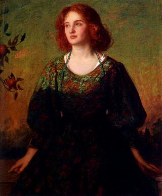 Portrait of a lady in a green and gold dress