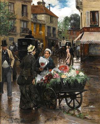 Selling flowers, Paris