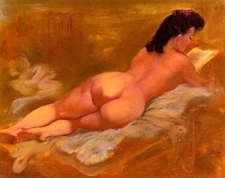 Nude Lying Down Reading