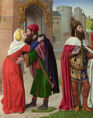Charlemagne and the Meeting of Saints Joachim and Anne at the Golden Gate