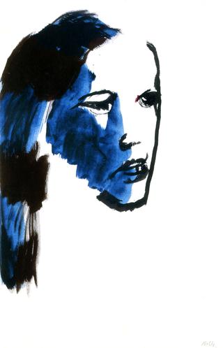 Head of a Woman (Blue and Black)