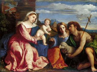圣母和圣徒的孩子凯瑟琳和施洗约翰