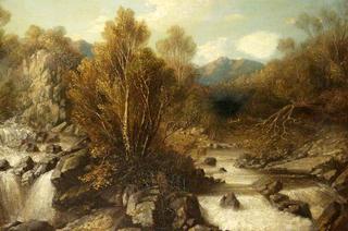 Landscape with a Stream and a Waterfall
