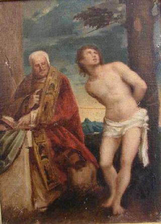 Saint Sebastian and Saint Bernard Archbishop (after Bonifacio)
