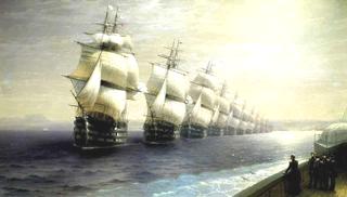 Parade of the Black Sea Fleet in 1849