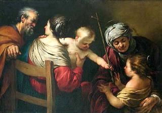 The Holy Family with Saint Elizabeth and the Infant Saint John the Baptist with the Infant Jesus
