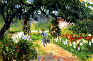 The Alley of the Garden at Eragny (sketch)