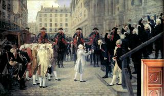1789年巴黎市政府在维尔酒店接待路易十六