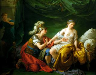 Alcibiade kneeling before his mistress