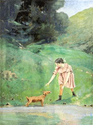 Girl with Dog