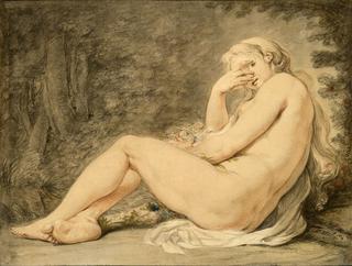 A Young Woman Reclining in a Landscape