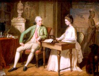 威廉·汉密尔顿爵士和第一夫人汉密尔顿在那不勒斯的公寓里