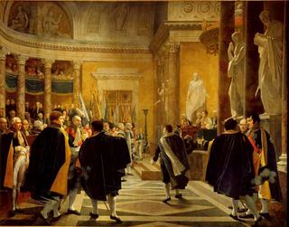 French Senate receives the flags taken in Austria, 1 January 1806