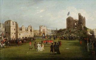 1798年8月9日在达德利城堡庭院举行的忠诚协会游行