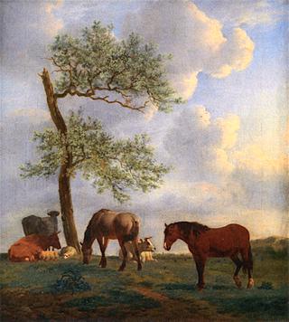 Meadow with Horses and Cattle