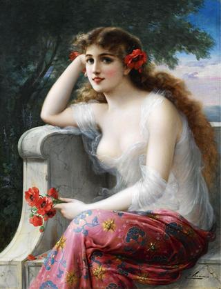 Young Beauty with Poppies