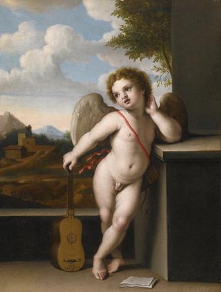 An Angel Holding a Guitar
