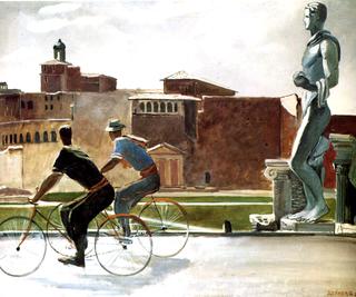 意大利工人骑自行车