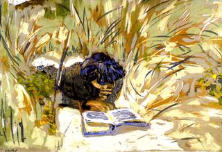 Woman Reading in the Reads, Saint-Jacut