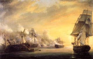 Naval Combat between the French Vessel
