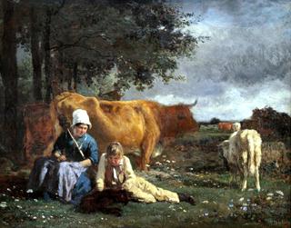 Cowgirl with Boy