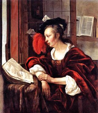 A Woman with a Book at a Window