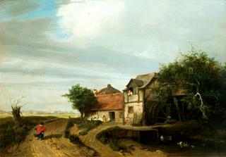 Landscape with a Cottage and a Water-Wheel