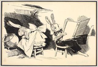 Rabbits at Home (illustration for Peter Rabbit)