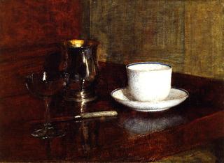 Still Life: Glass, Silver Goblet and Cup of Champagne