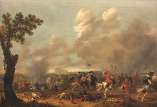 瑞典国王古斯塔夫·阿道夫二世，在卢岑1632附近作战