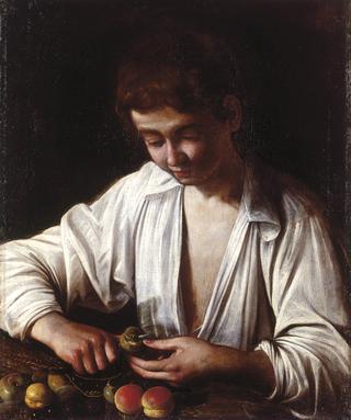 Boy Peeling Fruit