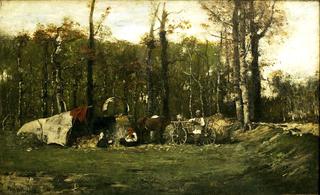 Gypsies Camping in a Forest