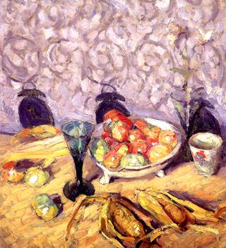 Still Life with Goblets, Fruit, and Corn