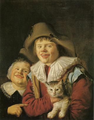 Chidren Playing with a Cat