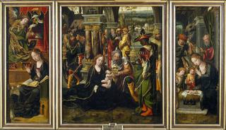 Triptych: The Annunciation, The Adoration of the Magi, The Adoration of the Angels and Shepherds