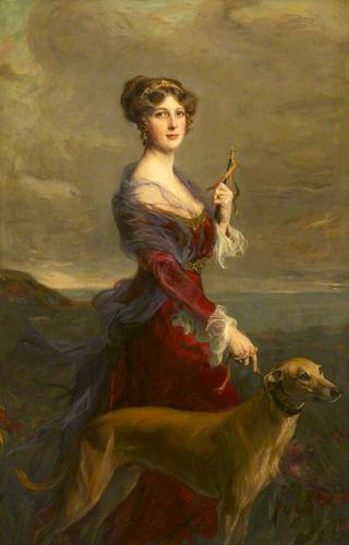 The Honourable Edith Helen Chaplin, Marchioness of Londonderry, with Her Favourite Greyhound