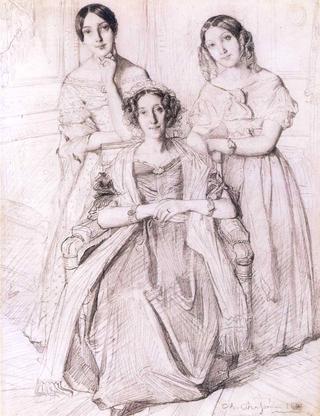 Portrait of the Wife of Admiral Duperré and Her Daughters